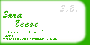 sara becse business card